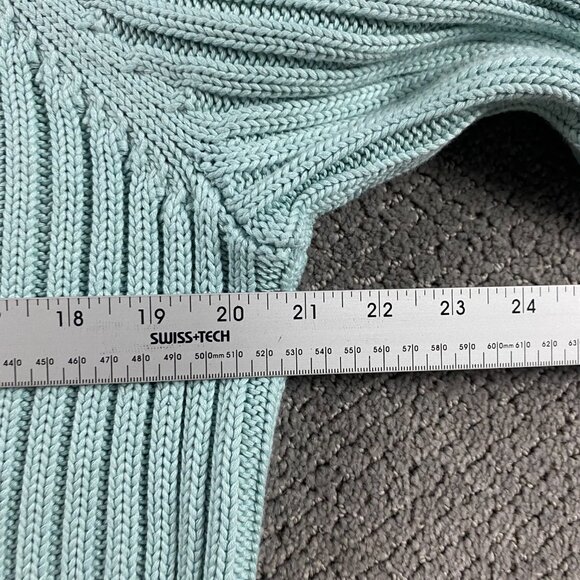 NWT Talbots Sweater Women's 1XP Full Zip Ribbed Stretch Mint Green Cotton Blend - Picture 9 of 10